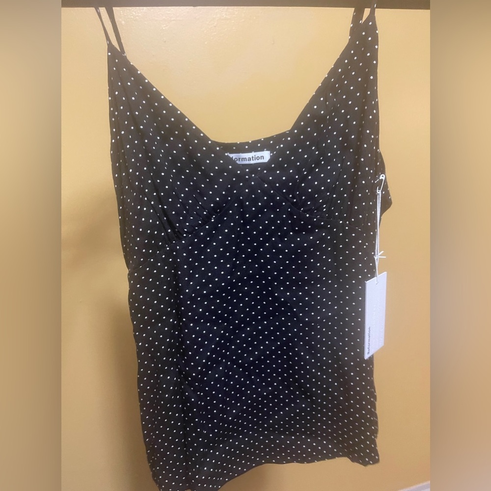 Reformation ⚫️ Black polka dot camisole! Size large